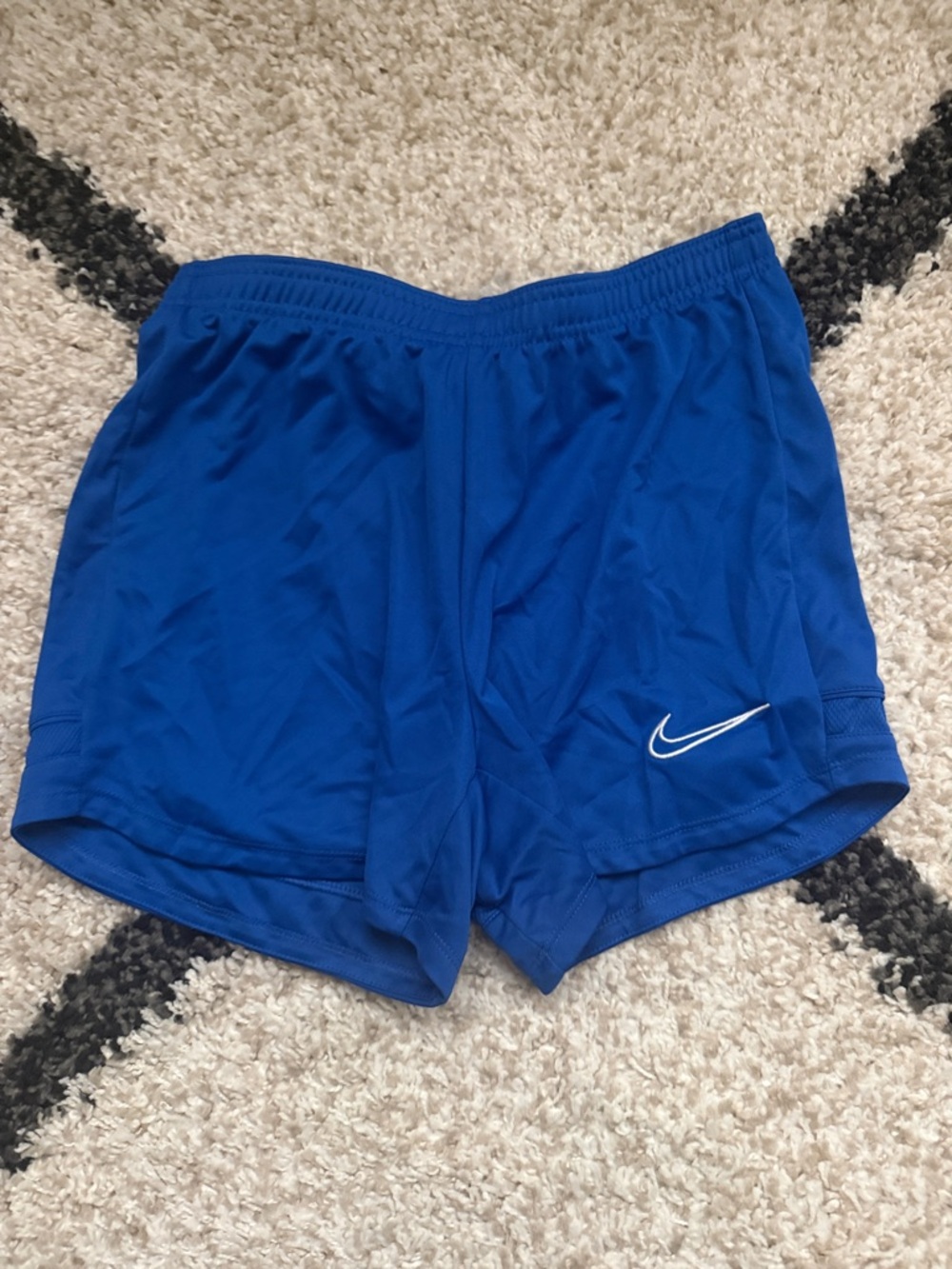 Nike Blue Women's Running Shorts with White Swoosh